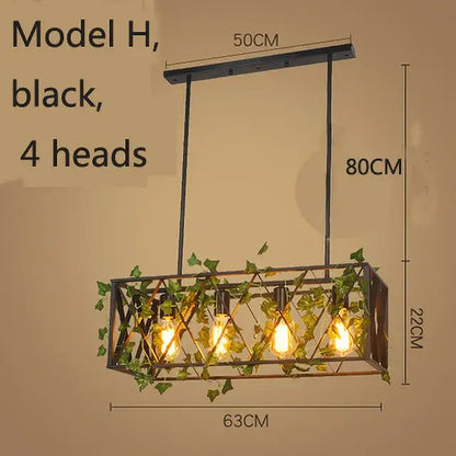 Bronze birdcage pendant lights with garland for dining room