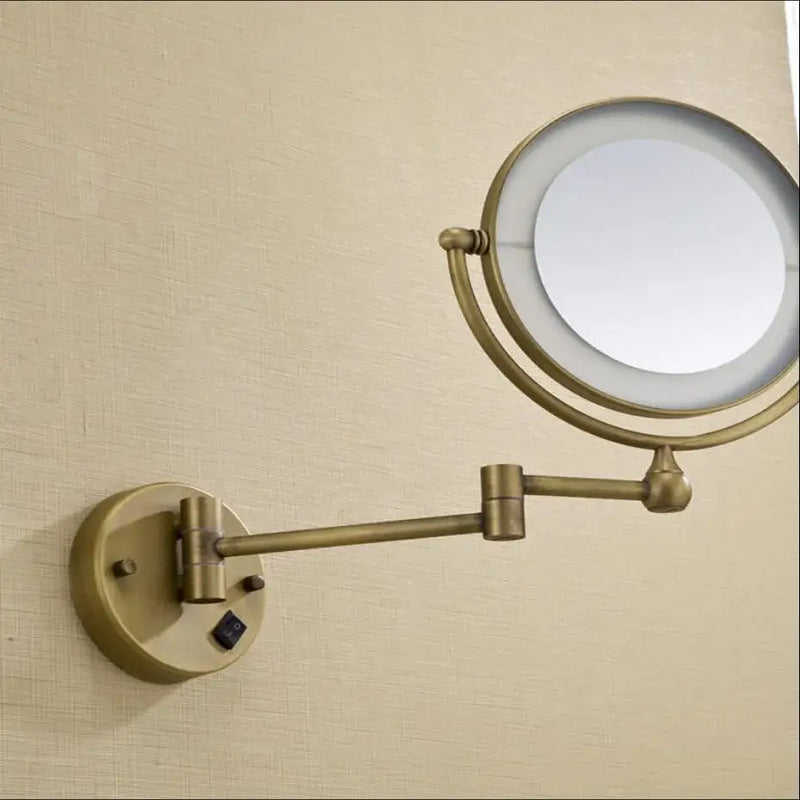 Bronze brass wall mounted led makeup mirror bathroom magnifying light