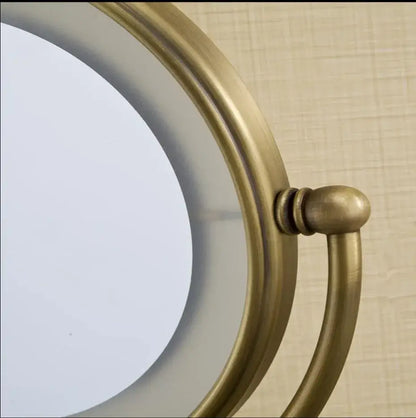 Bronze brass wall mounted led makeup mirror bathroom magnifying light