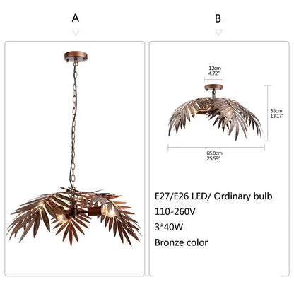 Bronze coconut tree pendant lamp for dining room living room light