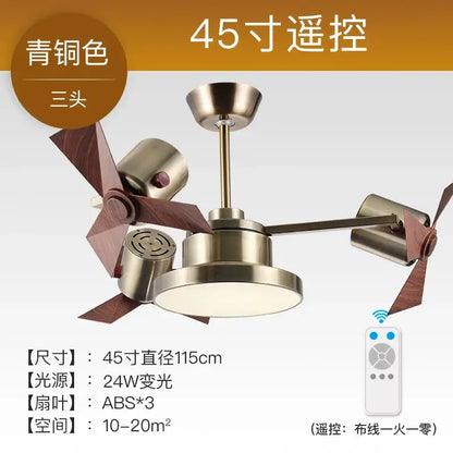 Bronze bronze ceiling fan with wood blades for living room