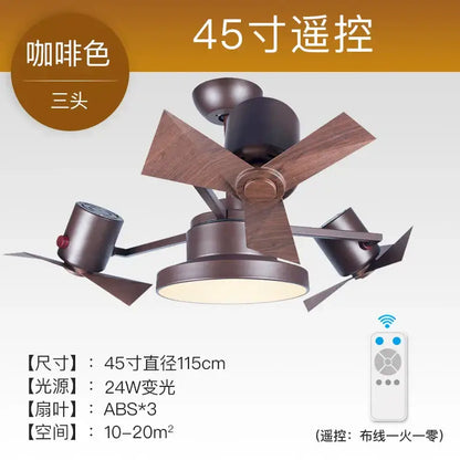 Bronze bronze ceiling fan with wood blades for living room