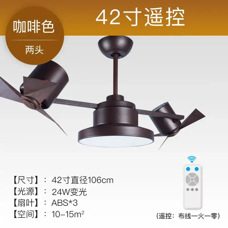 Bronze bronze ceiling fan with wood blades for living room