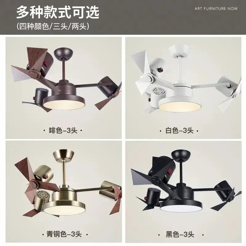 Bronze bronze ceiling fan with wood blades for living room