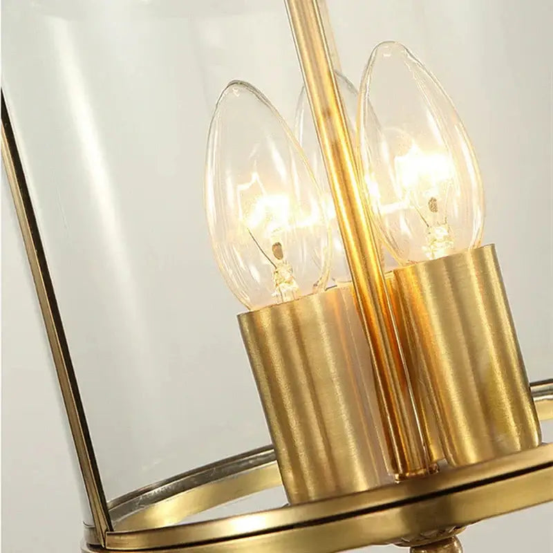 Bronze glass chandelier lantern pendant light for dining room