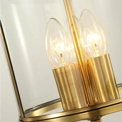 Bronze glass chandelier lantern pendant light for dining room