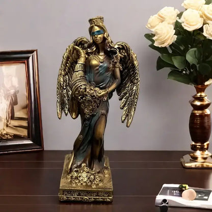 Bronze goddess fortune figurine office wealth sculpture decor