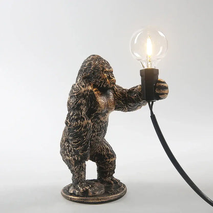 Bronze king kong gorilla table lamp bedroom night light
