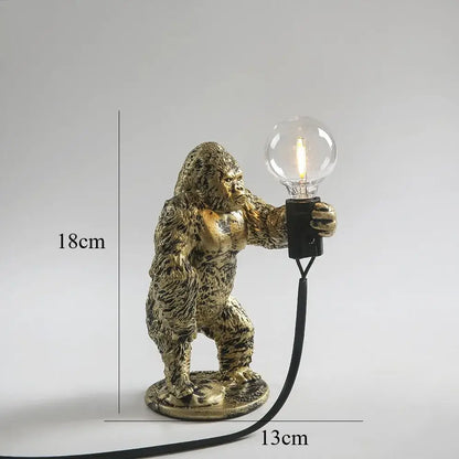 Bronze king kong gorilla table lamp bedroom night light