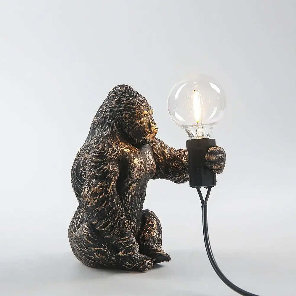 Bronze king kong gorilla table lamp bedroom night light