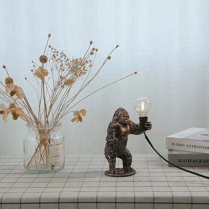 Bronze king kong gorilla table lamp bedroom night light