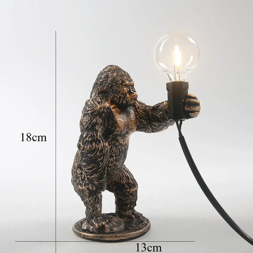 Bronze king kong gorilla table lamp bedroom night light