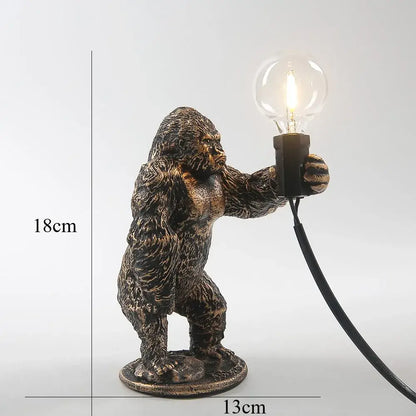 Bronze king kong gorilla table lamp bedroom night light