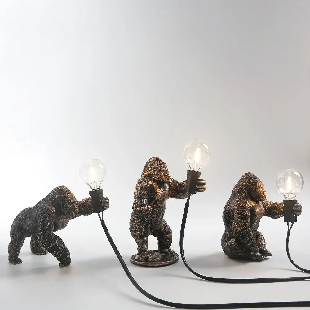 Bronze king kong gorilla table lamp bedroom night light