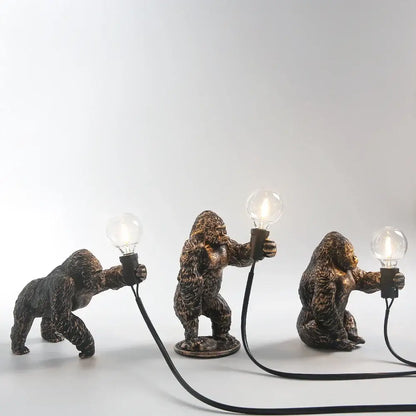 Bronze king kong gorilla table lamp bedroom night light