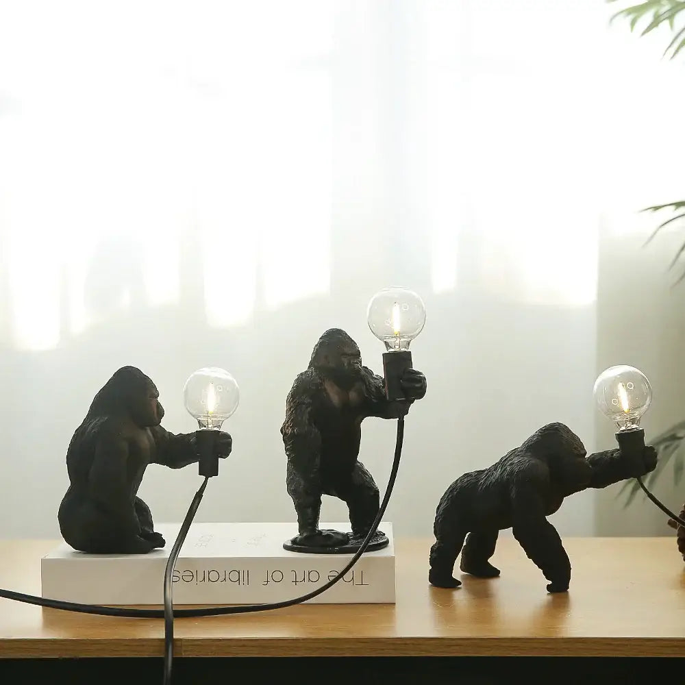 Bronze king kong gorilla table lamp bedroom night light