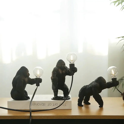Bronze king kong gorilla table lamp bedroom night light