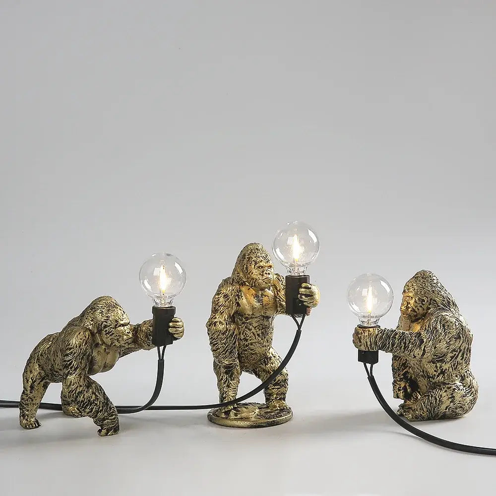 Bronze king kong gorilla table lamp bedroom night light