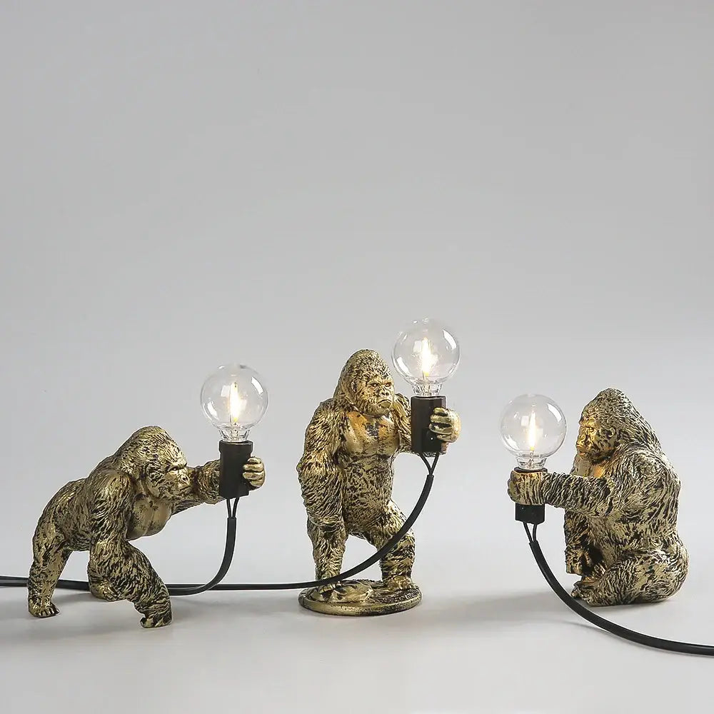 Bronze king kong gorilla table lamp bedroom night light