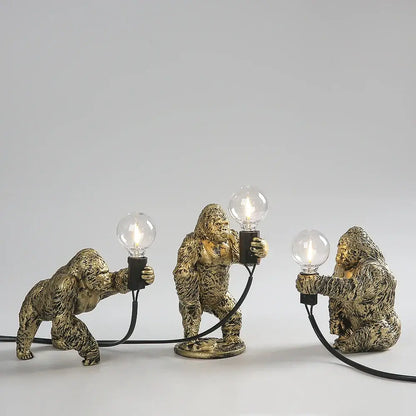 Bronze king kong gorilla table lamp bedroom night light