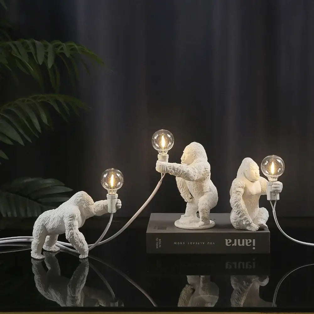 Bronze king kong gorilla table lamp bedroom night light