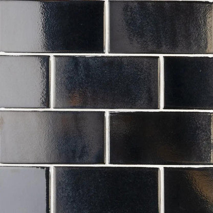 Ebony Multi Finish Subway Ceramic Tiles 3x6