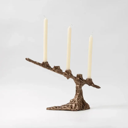 Bronze tree branch bamboo candle holder dining room centerpiece