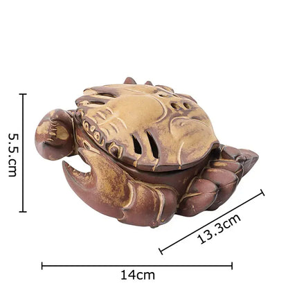 Brown & beige crab ceramic incense burner living room aromatherapy plate
