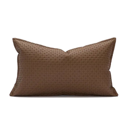 Brown & beige faux leather cushion cover 45x45cm living room decor