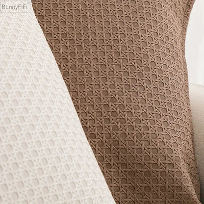Brown & beige faux leather cushion cover 45x45cm living room decor