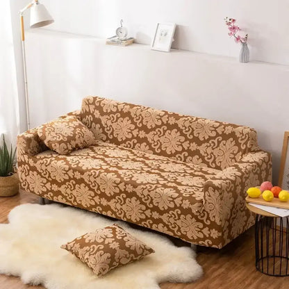 Brown damask solid embossed sofa cover slipcovers living room decor