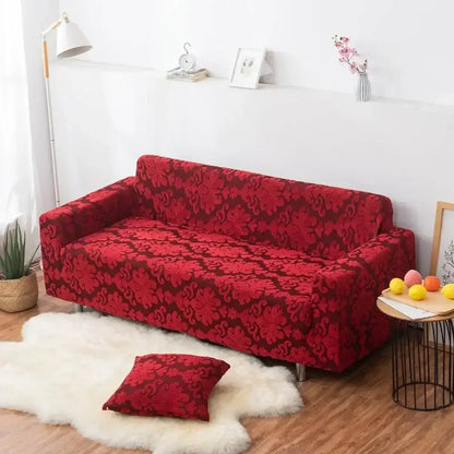 Brown damask solid embossed sofa cover slipcovers living room decor