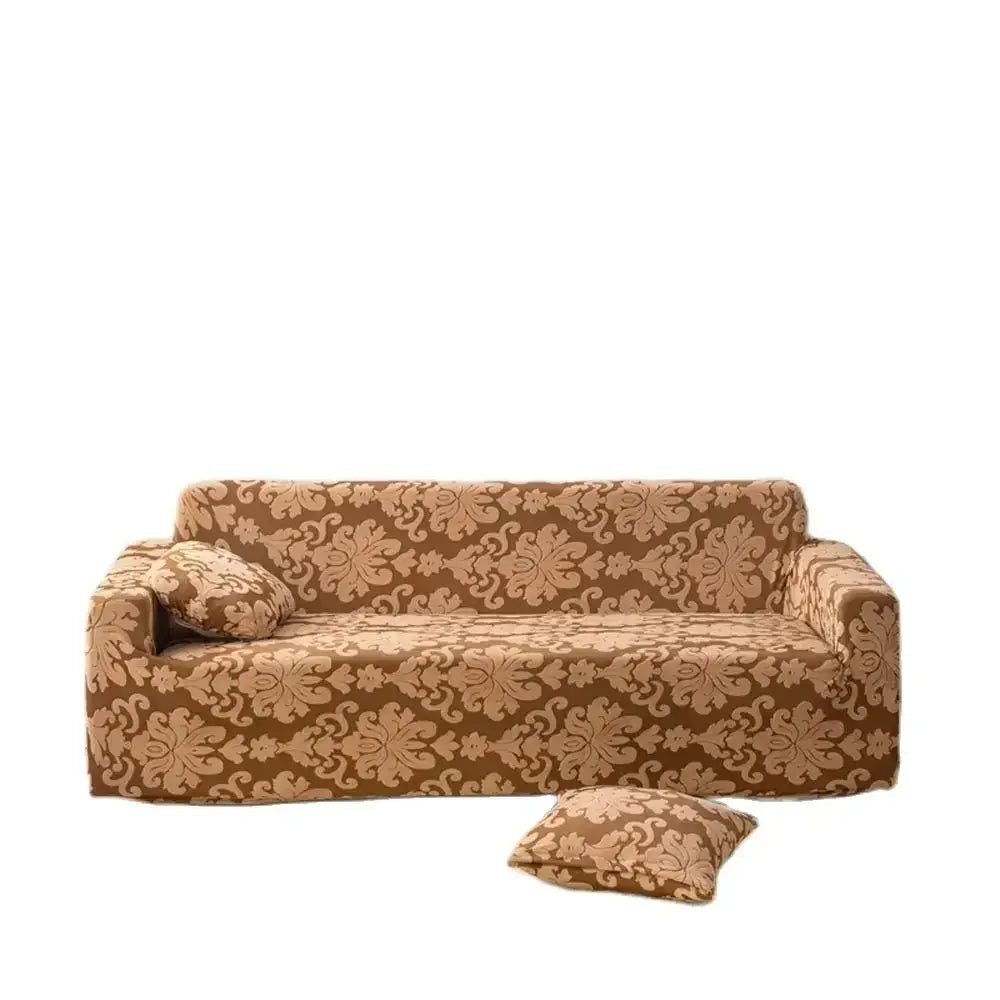 Brown damask solid embossed sofa cover slipcovers living room decor
