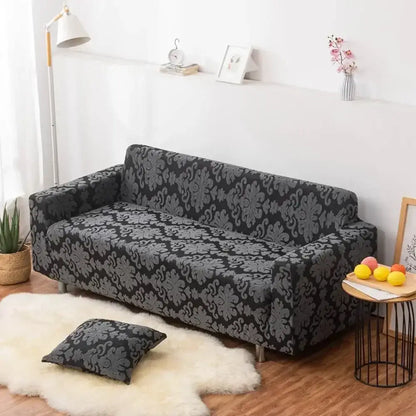 Brown damask solid embossed sofa cover slipcovers living room decor