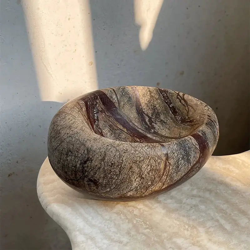 Brown & gray nest marble bowl bedroom jewelry storage
