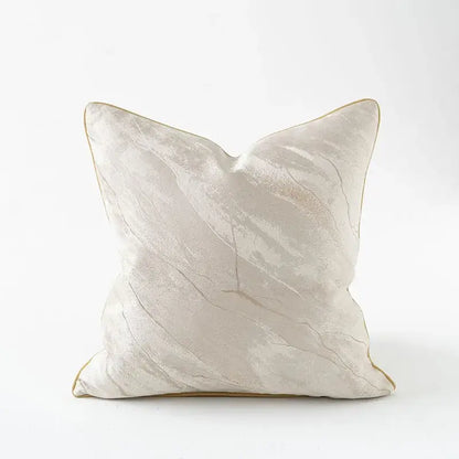 Brown & white auspicious clouds jacquard throw pillow cover living room