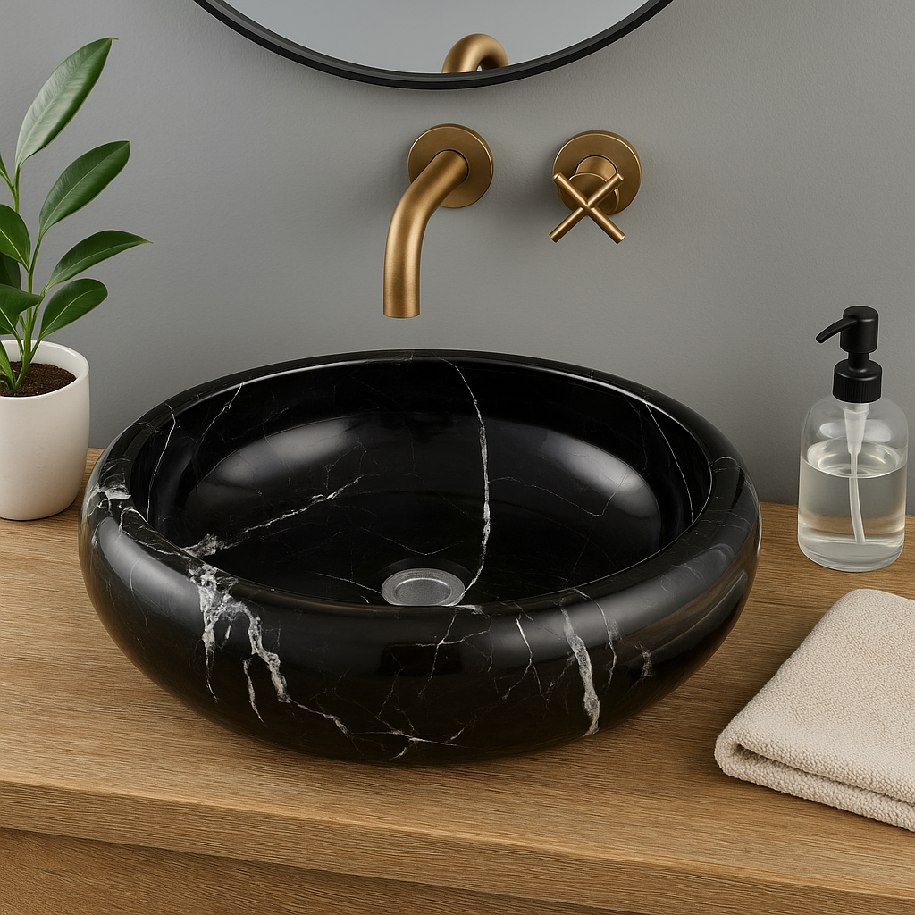 Bros Black Marble Sink