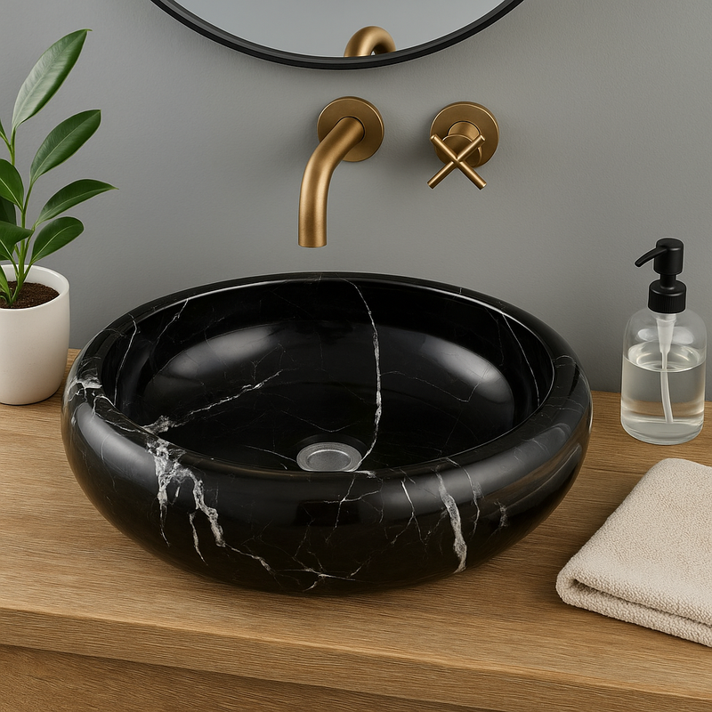 Bros Black Marble Sink