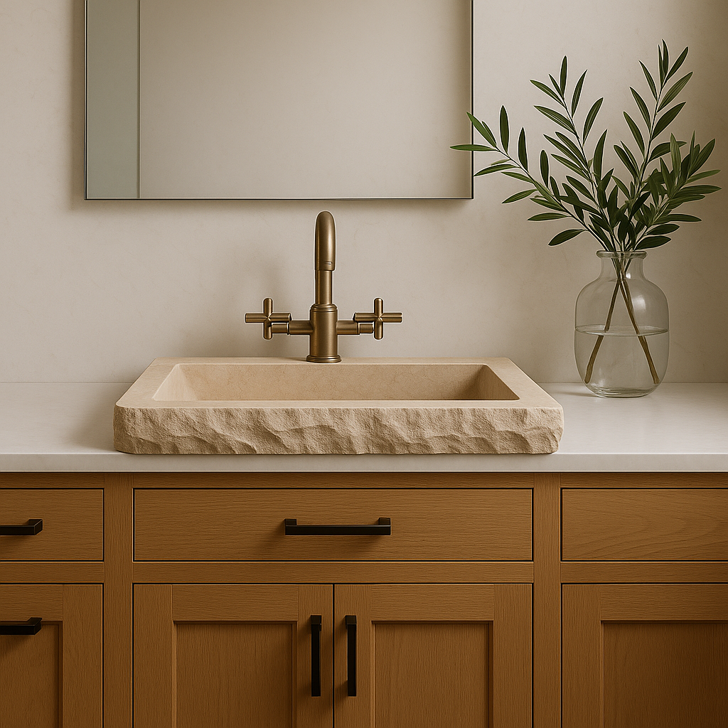 Troia Light Travertine Sink