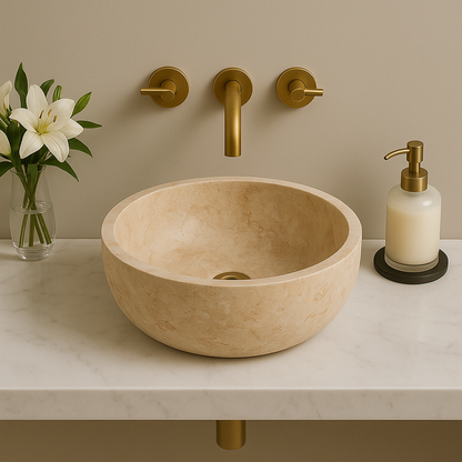Beige Travertine Sink