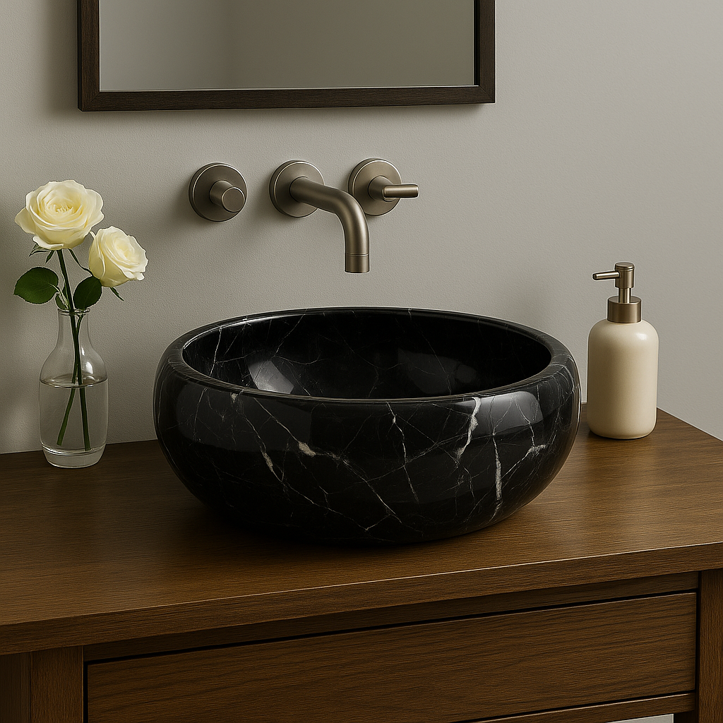 Bros Black Marble Sink
