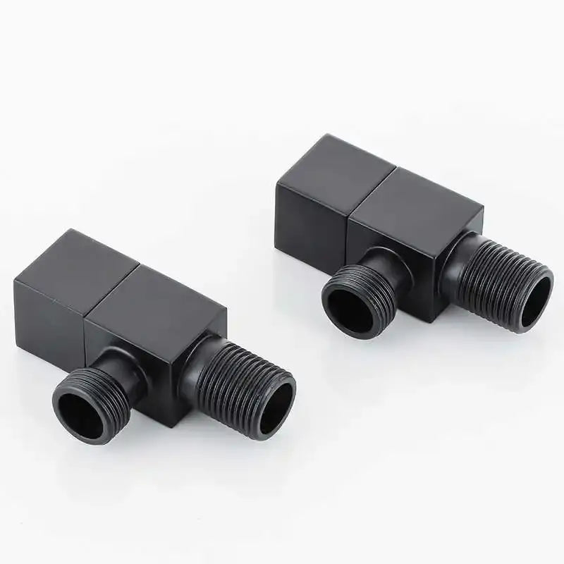 Brus gold corner valve matte black stainless steel bathroom faucet