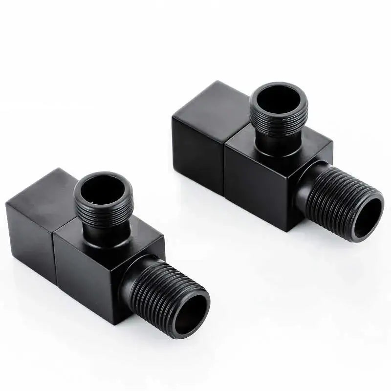 Brus gold corner valve matte black stainless steel bathroom faucet