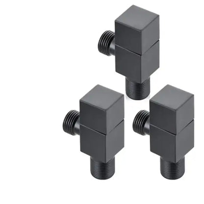 Brus gold corner valve matte black stainless steel bathroom faucet