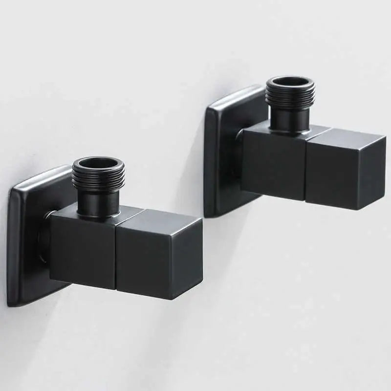 Brus gold corner valve matte black stainless steel bathroom faucet