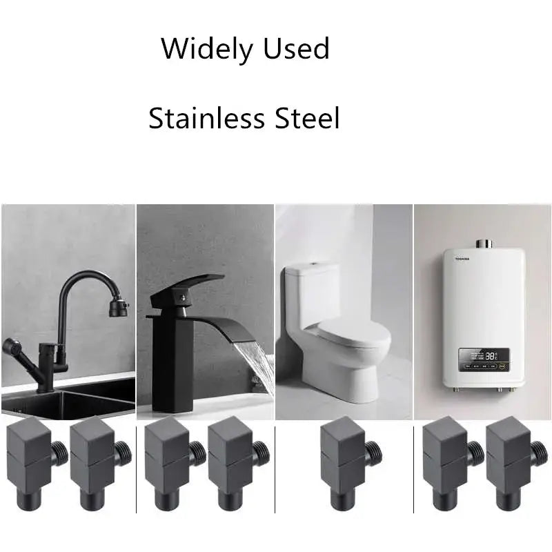 Brus gold corner valve matte black stainless steel bathroom faucet