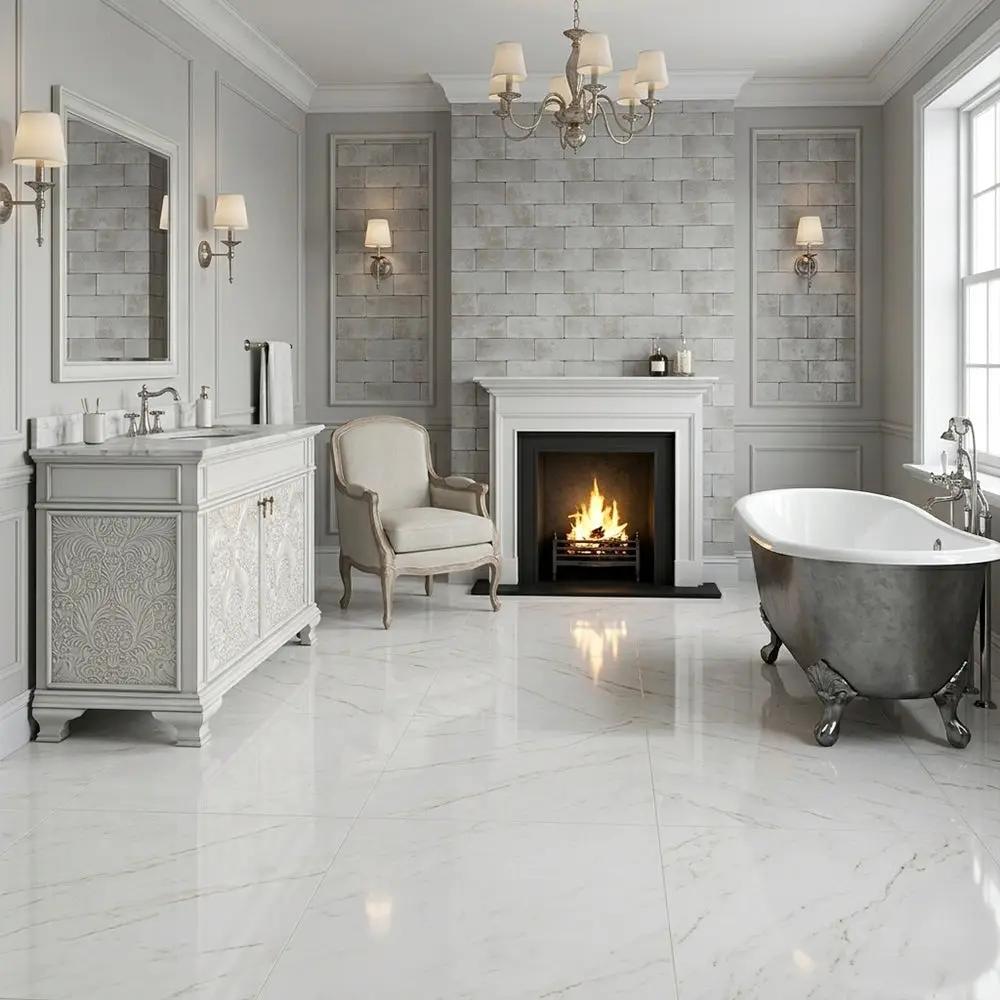 Brushed Aluminum Baroque Bathroom Vanities 47 1/2x21 1/2