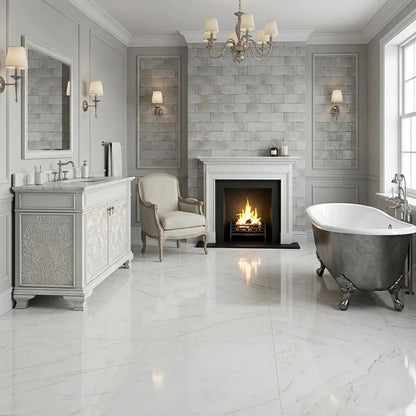 Brushed Aluminum Baroque Bathroom Vanities 47 1/2x21 1/2