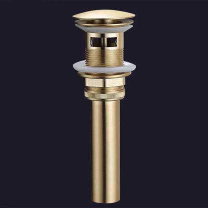 Brushed gold and white ceramic bathroom sink drain assembly kit