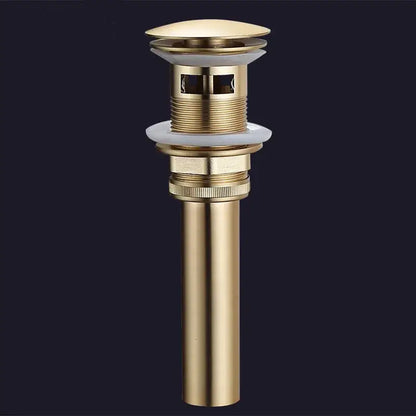 Brushed gold and white ceramic bathroom sink drain assembly kit